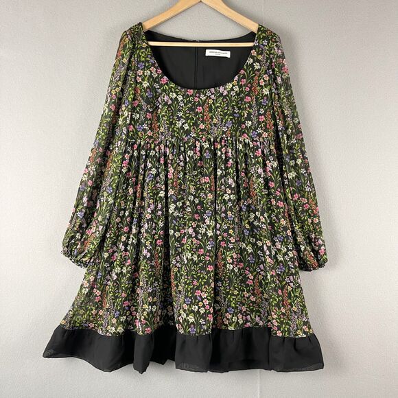 Amanda Uprichard Dresses & Skirts - Amanda Uprichard Babydoll Dress Womens Medium Floral Whimsigoth Fairy READ